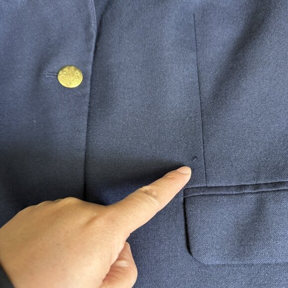 J. Crew Wool Blend Schoolboy Gold Buttons Blazer 10 Navy Blue Academia Preppy - Picture 7 of 13